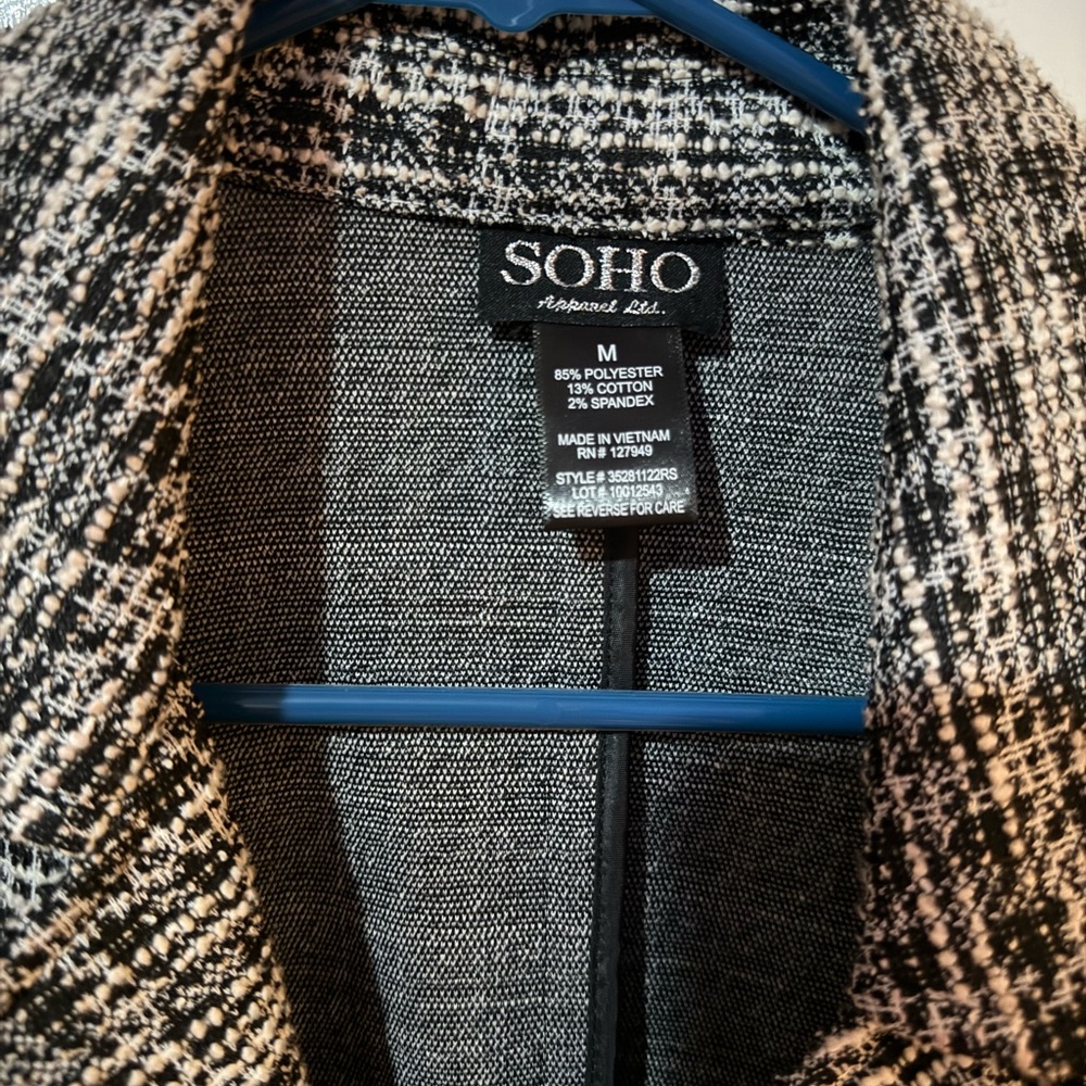 Soho Women's Classic Black and White Blazer